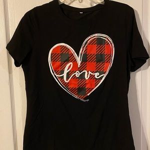 Love Tshirt with Buffalo plaid #31